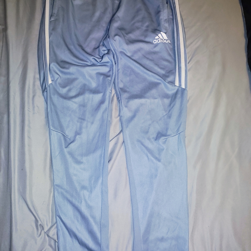 adidas Light Blue Sweatpants with White Stripes